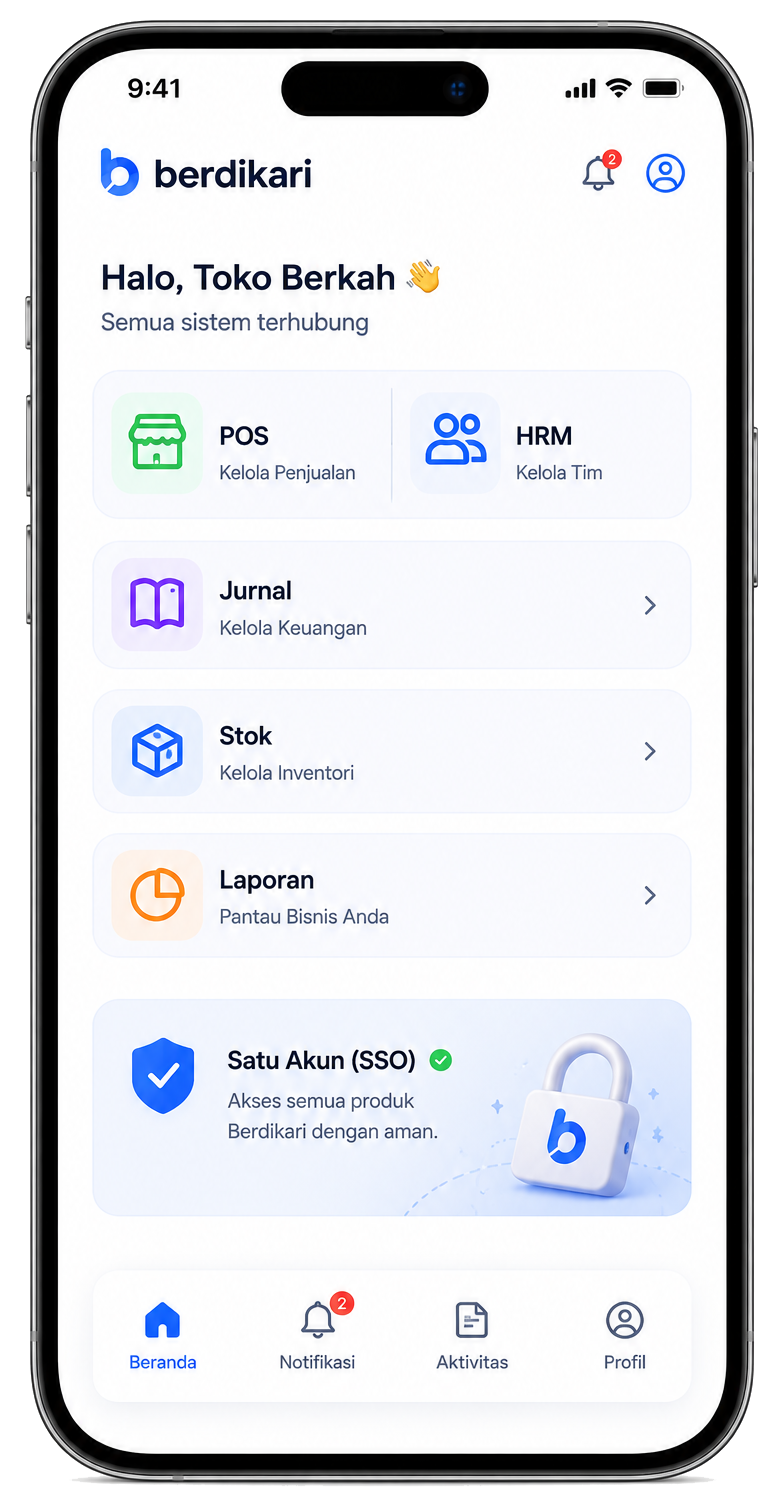 Tampilan mobile Berdikari